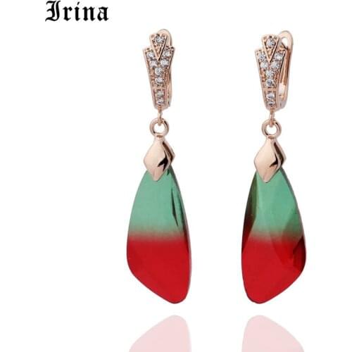 Irina Womens Earring Gradient Two-tone Earrings Pendant Fashion Earrings Jewelry Irregular geometric Copper gift