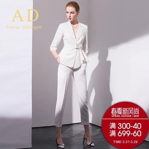Womens office suits set professional female business lady suit plus size white blazer pant designer tailor made 2019 free ship