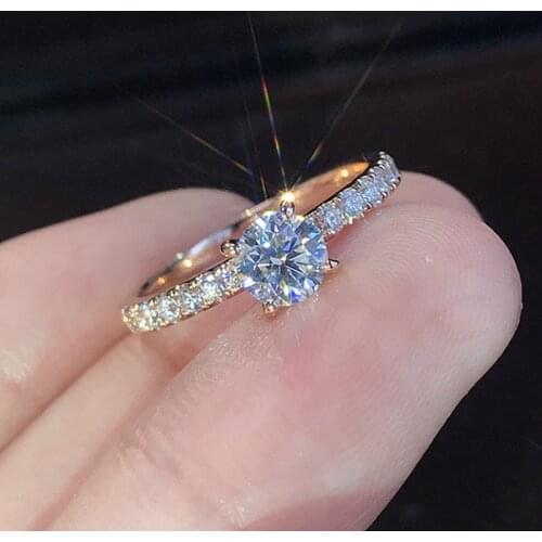 Women Ring Simple Fashion Women Ringstrendy Crystal Zircon Engagement Claws Design Rings for Women Female Wedding Jewelry Gift