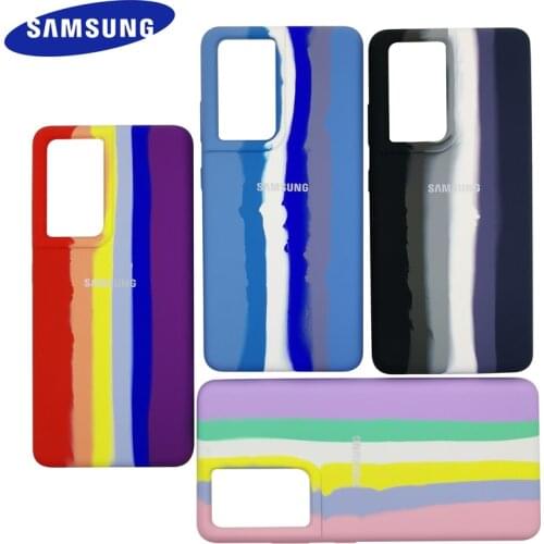 Liquid Silicone Phone Case For Samsung Galaxy S21 Plus Ultra s21+ Rainbow Shockproof Case For Galaxy S21 S21Plus S21+ S21Ultra