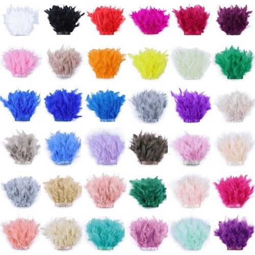 10 meters 32 colors Dyed Turkey feather Trim Fringe Stripped feathers Ribbon Width 10-15cm for Dress Clothing Crafts Decoration