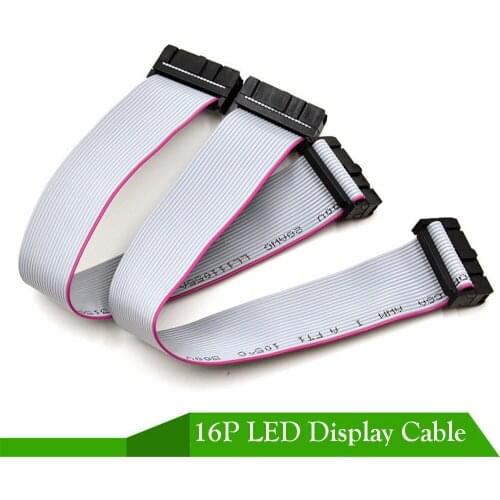 10pcs/lot Pure copper 18-20cm 16P Long Flat Wire/ Hub Cable Pure copper Data cable for LED Display ,single-color full-color sign