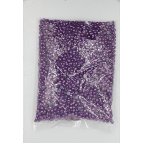 2mm,4mm,6mm,8mm,10mm,12mm,14mm Amethyst Color Flat back ABS round Half Pearl beads, imitation plastic half pearl beads