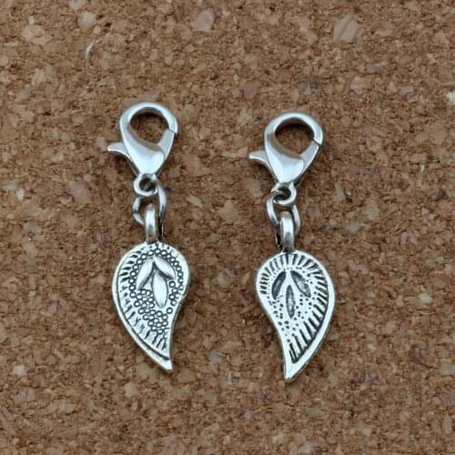 20pcs/lots Zinc Alloy Tree Leaves Floating Lobster Clasps Charm Beads Fit Charm Bracelet DIY Jewelry 8x31.5mm A-387b