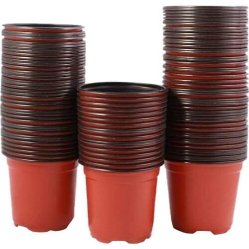 200Pcs 4 inch Plastic Flower Seedlings Nursery Supplies Planter Pot/Pots Containers Seed Starting Pots Planting Pots