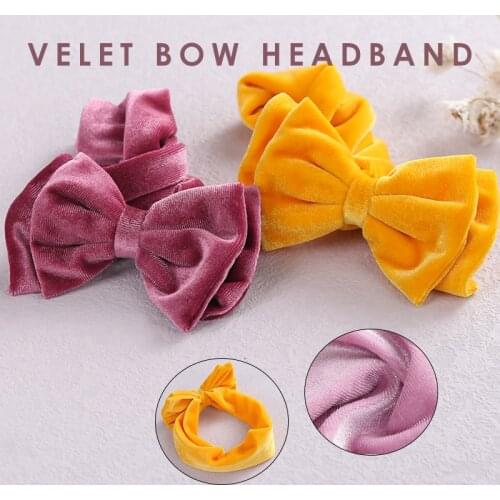 24 Colors Velvet Baby Headband Turban Bowknot Baby Girl Headband for Newborn Bow Hair Band for Child Headwrap Hair Accessories