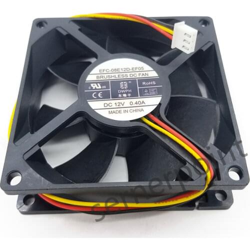 3line server cooling fan EFC-08E12D-EF05 8025 DC12V 0.40A NEW