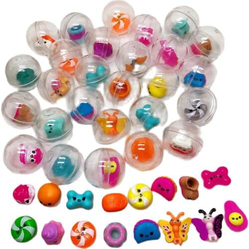 30pc/pack 28mm diameter mini transparent plastic ball capsules toy with inside different figure toy for vending machine
