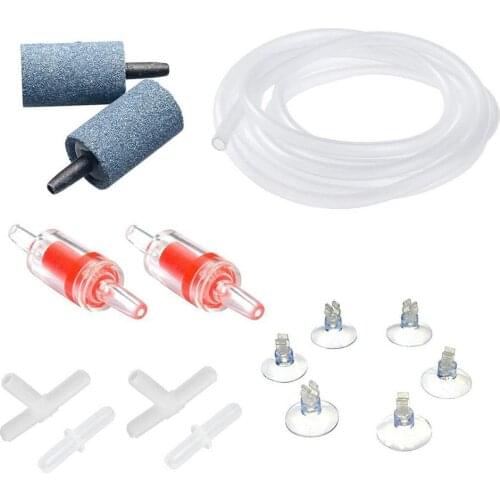 Aquarium Accessories Combination Magic Fish Tank Air Pump 13 Feet Oxygen Pipe Suction Cup Check Valve Bubble Stone Connector Set