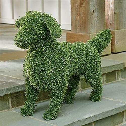 Decorative Peeing Dog Topiary Flocking Dog Sculptures Statue Without Ever a Finger to Prune or Water Decorative Pet Garden Decor