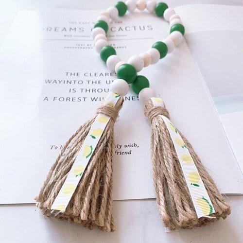 Home Vase Decoration Fruit Wood Bead Garland Wind Chimes Wooden Beads String Tassle Farmhouse Holiday Country Home Decor