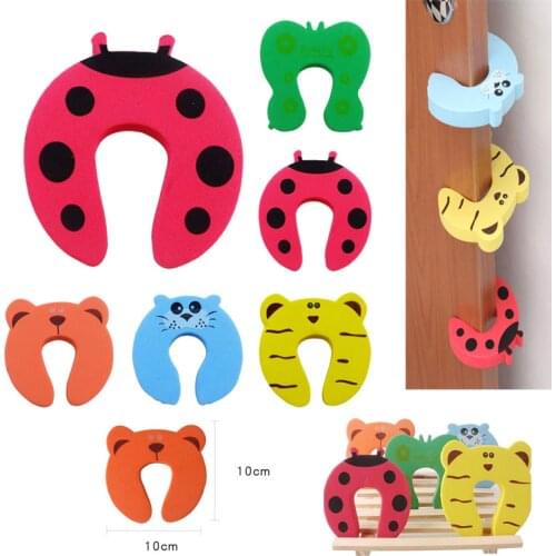10pcs Kids Baby Cartoon Animal Jammers Stop Edge & Corner Guards Door Stopper Holder lock Safety Finger Protector