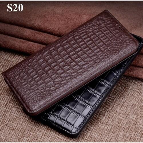Genuine Leather flip phone Case For Samsung Galaxy S20 case back For Samsung Galaxy S 20 G9180 case back cover Shell