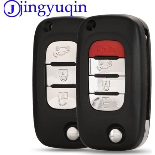 Jingyuqin 3/4 Buttons Remote Car Key Shell Case Cover Fob for Mercedes Benz Smart Fortwo 453 Forfour 2015 2016 2017 Folding Key