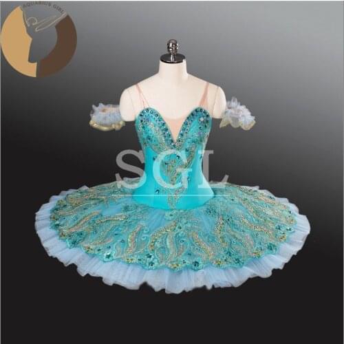 2017 Adult Classical Ballet Tutu Ballet Pancake Green Color Fairy Costumes Child Size Tutus For Performance Ballet Gift AT1247