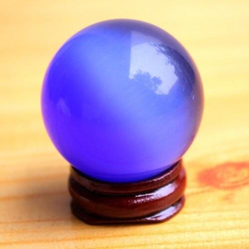 Beautiful ASIAN QUARTZ RED Navy blue CRYSTAL HEALING BALL SPHERE 40MM + STAND