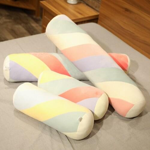 Colorful candy plush pillow toy stuffed soft long throw cushion sleep pillow home decoration 48/80cm baby birthday Xmas gift