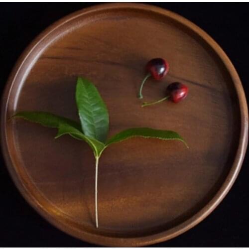 Larege Size Fruit Cake Candy Pan Dishes Dried Fruit Plate Tea Coffee Snack Black Walnut Wood Food Storage Trays