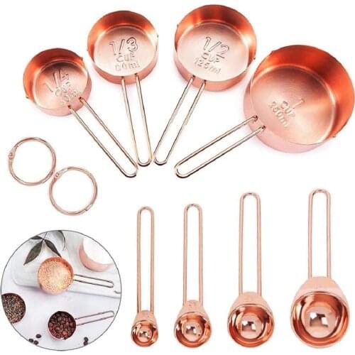 Kitchen Measuring Cups and Spoon Stainless Steel Measuring Cups Spoons Set Cook Teaspoon Coffee Sugar Scoop Cake Measure Tools