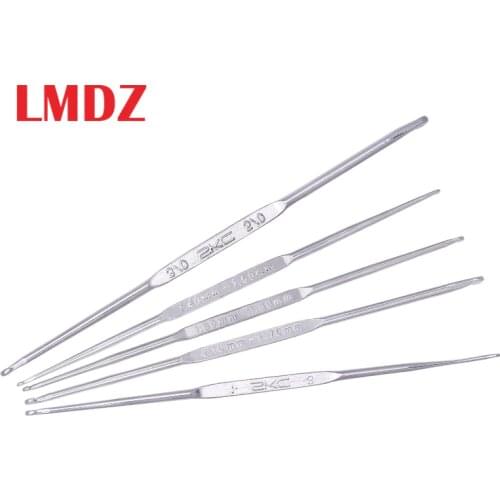 LMDZ 5pcs Double End Ferroalloy Extra Fine Crochet Hook Knitting Needle Set Weave DIY Craft Yarn Crochet Hooks 1.6mm-8.0mm