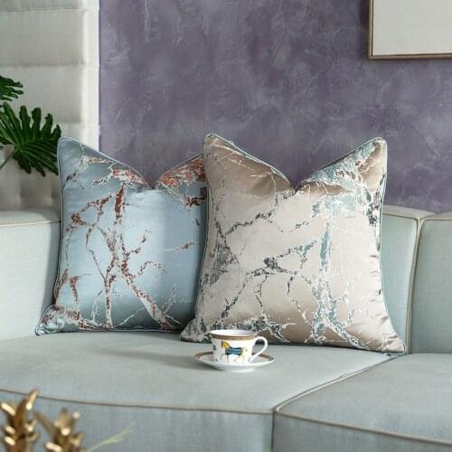 DUNXDECO Cushion Cover Decorative Pillow Case Modern Simple Fresh Color Marbling Jacquard Coussin Sofa Chair Bedding Decorating
