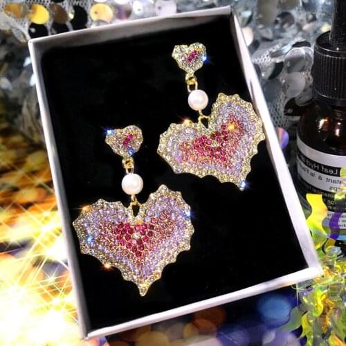 New color size love earrings web celebrity temperament web celebrity earrings female ins exaggerated earrings female