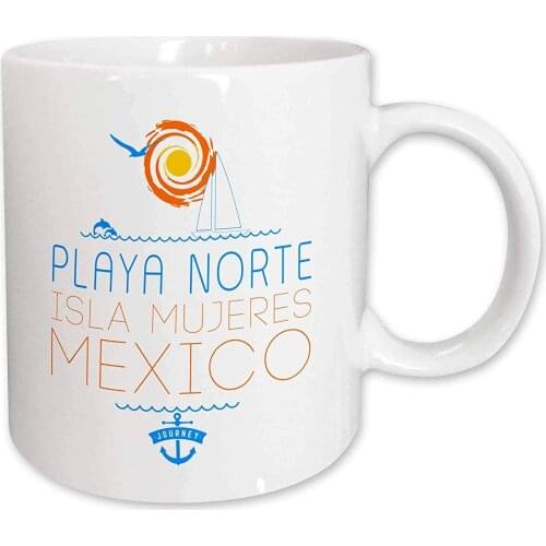 Beaches of the world - Playa Norte, Isla Mujeres, Mexico. Summertime adventure - 11oz white