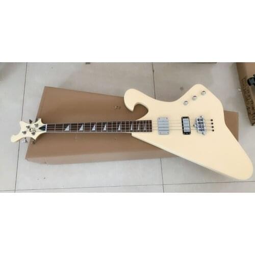 Shelly New Store Factory Custom Cream RK 4 Strings Bass Mahogany Body Bolt-on neck joint String Through Electric Bass Guitars