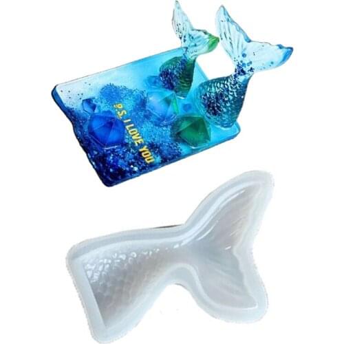 DIY Silicone Crystal Epoxy Fish Tail Mold Baking Mold Super Mirror Mold Fondant