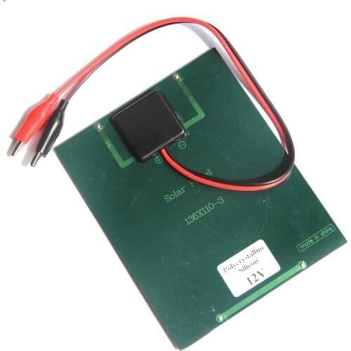 BUHESHUI 2W 12V Solar Cell Epoxy Polycrystalline Solar Panel+Clip For Charging Battery Education 110*136MM Free Shipping