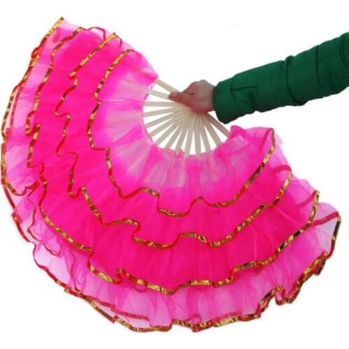 Four Layers Dance Fan Hand Fans Dancing Props Wedding Party Gift Decoration Belly Dance Performance Gift SN3595