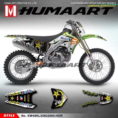 HUMAART Stickers Dirt Bike Decals Vinyl Wrap Kit for KLX450R KLX 450 R KLX 450R 2008 2009 2010 2011 2012 2013 2014 2015 to 2022