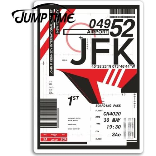 Jump Time for JFK Airport Vinyl Stickers New York USA Sticker Laptop Luggage Bumper Trunk Window Decal Car Accessories