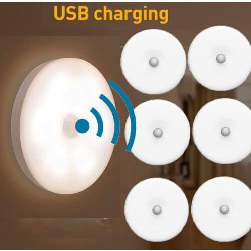 Chargeable LED Light Pir Motion Sensor Night Lamp Warm White Under Cabinet Closet Wardrobe Bedroom Kitchen Stairs Lighting LED