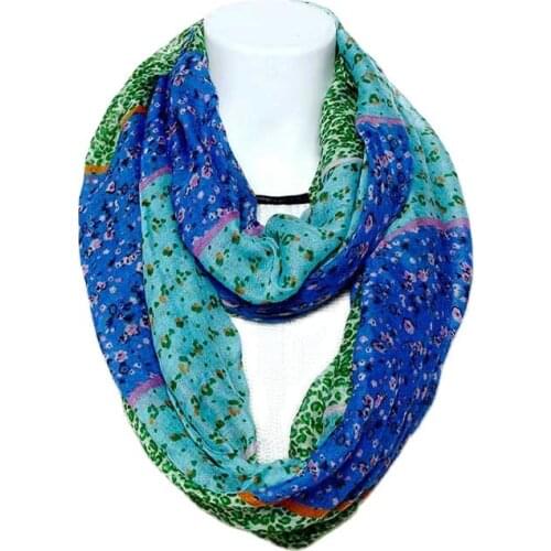 Woman Ring Scarves Fashion Style Floral Scarfs Print Tube Scarf viscose Loop Scarves for Female Girl flower pattern V8A9228