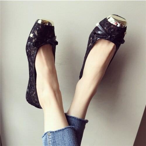 2021 Summer Flat Shoes Lace High Quality Big Size Women Shoes Womens Flats Office Ladies Brand Flats Shoes