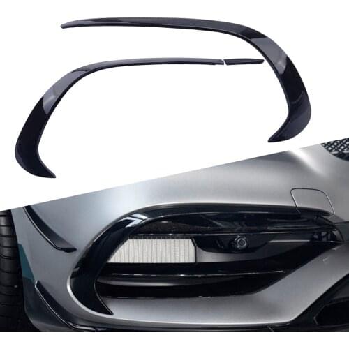 1Pair Black Front Bumper Splitter Spoiler Canards Fit For Benz A Class W176 A180 A200 A220 A250 AMG A45 2018 2017 2016