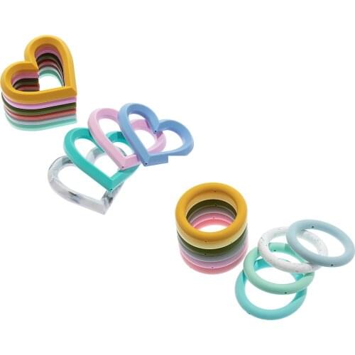 5pcs) Silicone Butterfly Teether Chewable Silicone Beads Pendant BPA Free Safe and Natual Nursing Necklace Teething Accessories