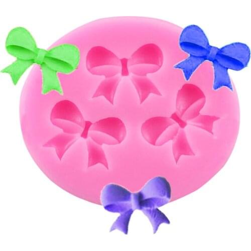 1Pcs Cake Silicone mini bow-knot Sugarcraft Fondant Cake Decorating Tools Kitchen Baking Silicone Border Molds Mould