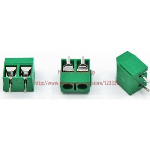 100pcs/lot) PCB Screw Terminal Block Connector KF301-2P pitch:5.08MM/0.2inch Green 5mm KF301
