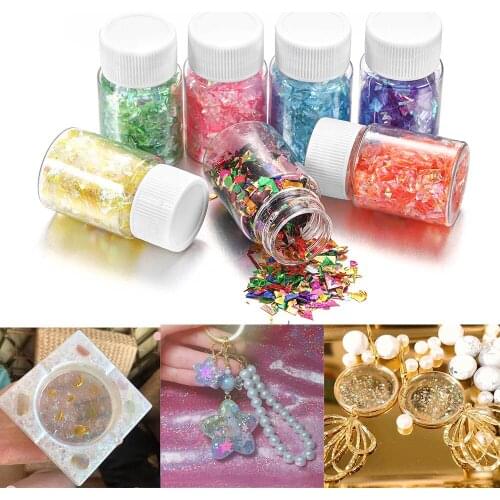 15ml Colorful Shell Broken Sugar Paper Pieces Flash Debris Silicone Molds Filler For DIY Nail Art UV Resin Epoxy Jewelry Making