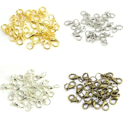 20Pcs Boho Style Lobster Claw Clasps Jump Rings Split Ring Making Hook Beads Crimp End Spring Necklace Snap Chains Connector Set