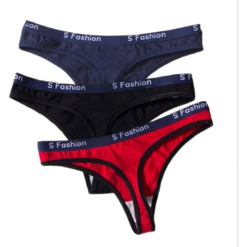 3Pcs G-String Panties Women Lace Thong Sexy Girls Briefs Lingerie M-XL G String Women Thongs Female Underwear Underpants