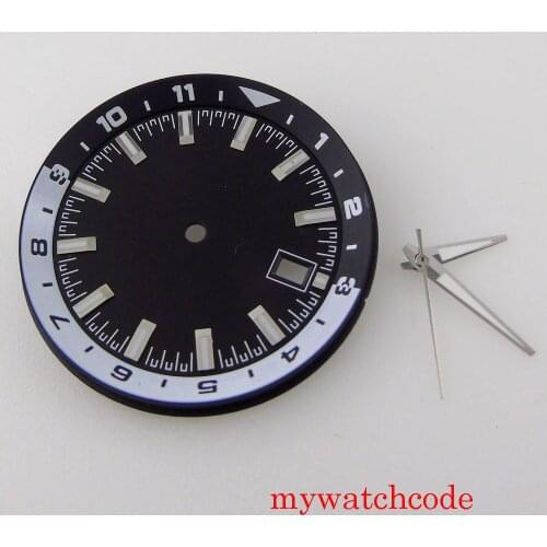 36.6mm Watch Dial With Date Window Hands For NH35 Automatic Movement Luminous Hands Wristwatch Parts