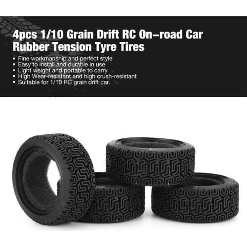 4pcs AX-8014 1/10 Medium Grain Drift RC On-road Car Tyre Rubber Tension Tyre Tire 48mm For Traxxas Upgrade Parts