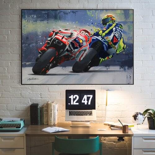 Abstract Oil Prints Poster Motorcycle Canvas Painting Posters Print Cuadros Wall Art Picture for Living Room Home Decoration