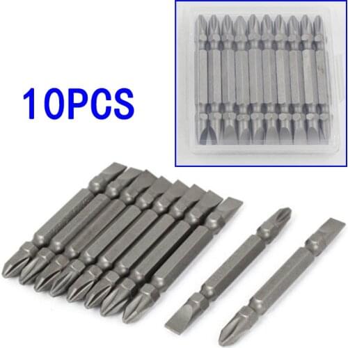 10pcs 65mm PH2 Screw Driver Bits Screwdriver Bits Double End Impact Driver Magnetic Anti Slip Electric Tool