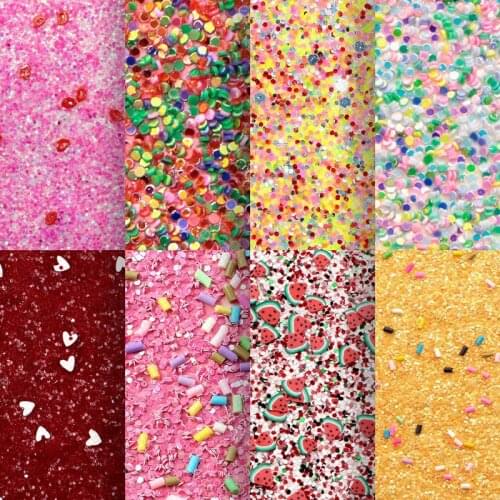20x33cm Shimmer Chunky Glitter Faux Leather Sheets Polymer Slices Synthetic Leather for DIY Earrings Hair Bow,1Yc19407