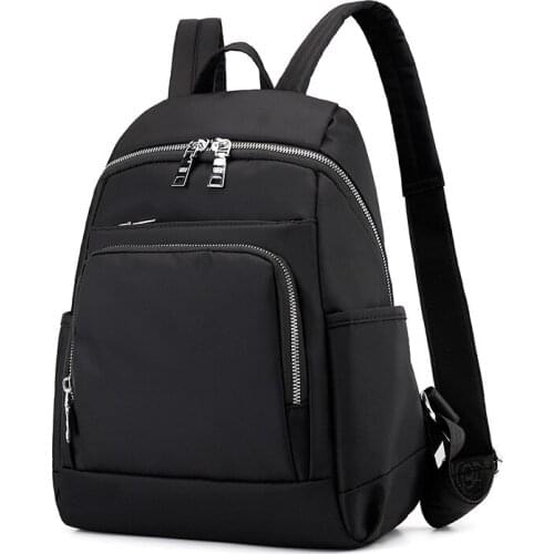 Black Backpack Womens Bags Nylon Solid Mother Bag Ladies Back Pack Casual City Simple Female Bagpack Multifunction 2021 New