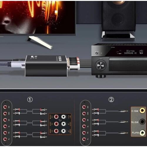 Digital 5.1 Audio Decoder Dts/Ac-3 Optical To 5.1-Channel RCA Analog Converter Sound Audio Adapter Amplifier Converter EM88